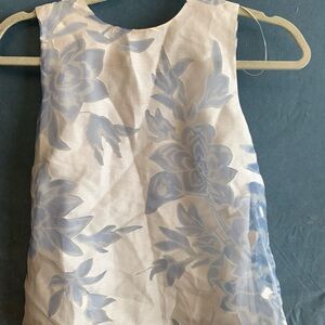 Halogen Blue‎ and White Floral Blouse